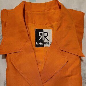 Women’s Business Orange Linen Blend Blazer